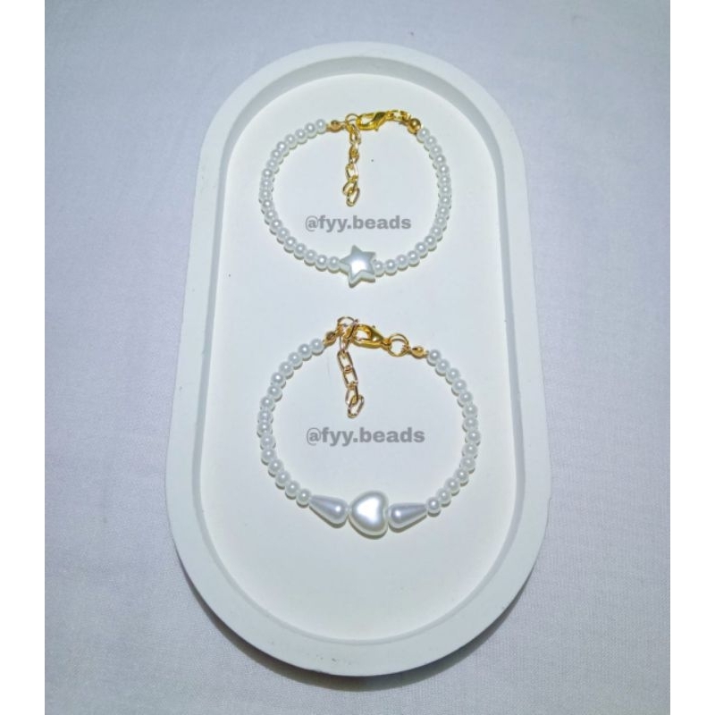 GELANG MANIK MUTIARA/ gelang Korea/ gelang manik KERANG BINTANG /GELANG CINCIN MANIK EMAS MUTIARA