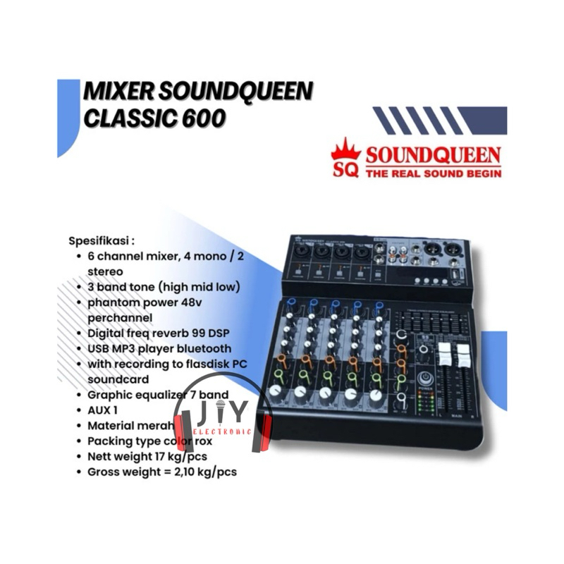 Audio Mixer 6 Channel SoundQueen Sound Queen Classic 600 Classic-600