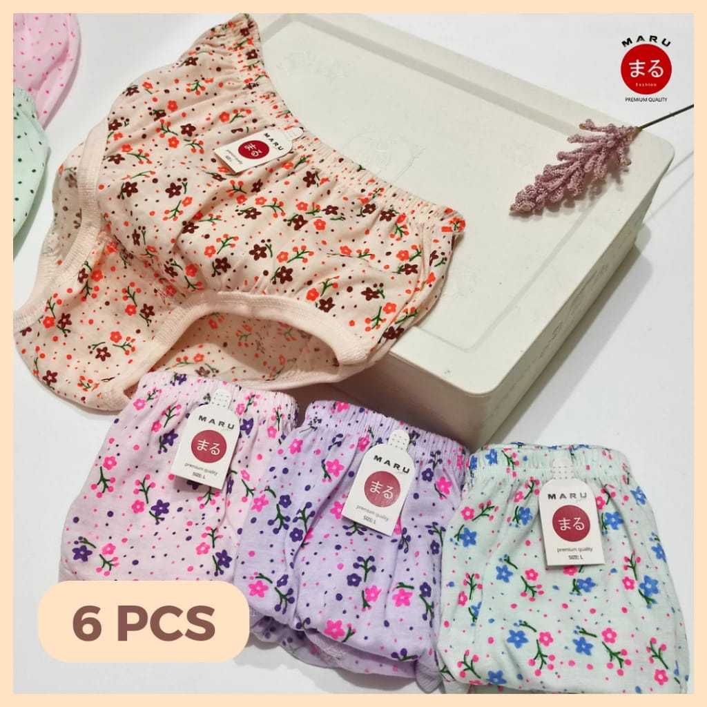 6 pcs Celana dalam motif bunga wanita dewasa / Celana dalam wanita terbaru