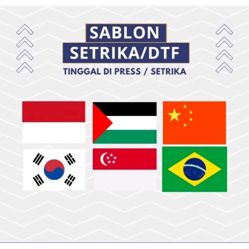 

SABLON SETRIKA DTF - BENDERA NEGARA ( STIKER SABLON BENDERA MURAH