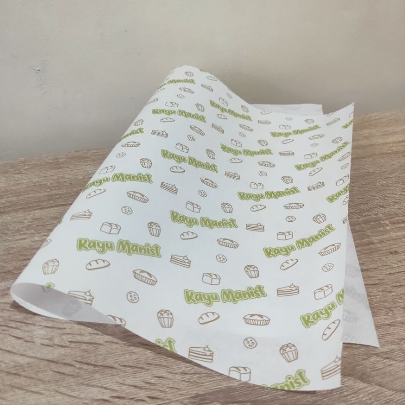 

CUSTOM Kertas Roti Foodgrade 19 x 22 cm - Wrap Paper / Kertas Bungkus / Kertas Minyak