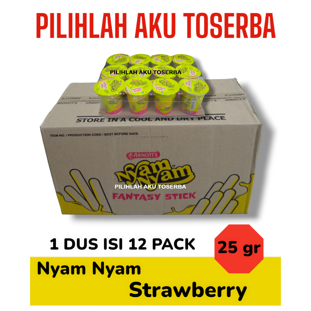 

Arnott's Nyam Nyam Fantasy Stick STRAWBERRY 25 gram - ( HARGA 1 DUS )