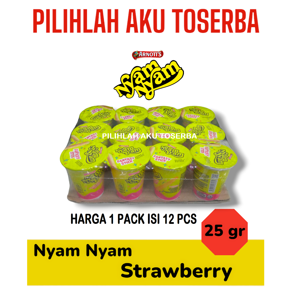 

Arnott's Nyam Nyam Fantasy Stick STRAWBERRY 25 gram - ( HARGA 12 PCS )