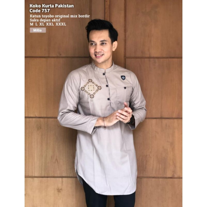 KOKO KURTA PAKISTAN CODE 757.BAJU KOKO KURTA PREMIUM MODEL TERBARU/BAJU KOKO LENGAN PANJANG.BAHAN OR
