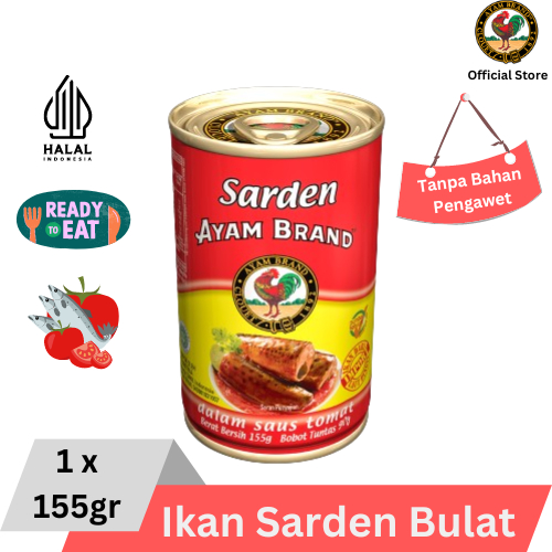 

Ayam Brand - Ikan Sarden Kaleng Bulat Saus Tomat 155gr