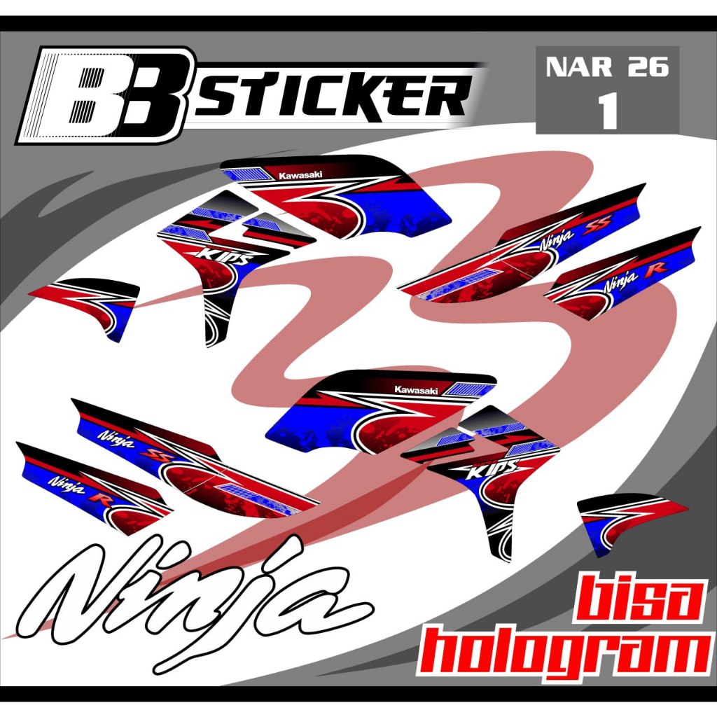 STRIPING PREMIUM Kawasaki Ninja R Ninja SS BISA HOLOGRAM List Sticker Variasi Nar 26
