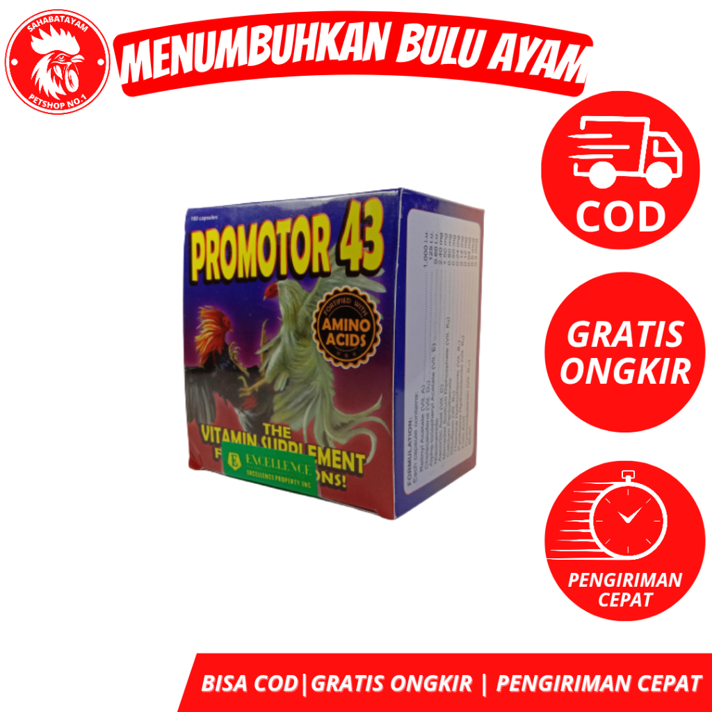 Ready Stok Promotor 43 Isi 1 Strip Dopping Ayam Doping Ayam Philipin Doping Ayam Aduan Pisau Doping Ayam Taji