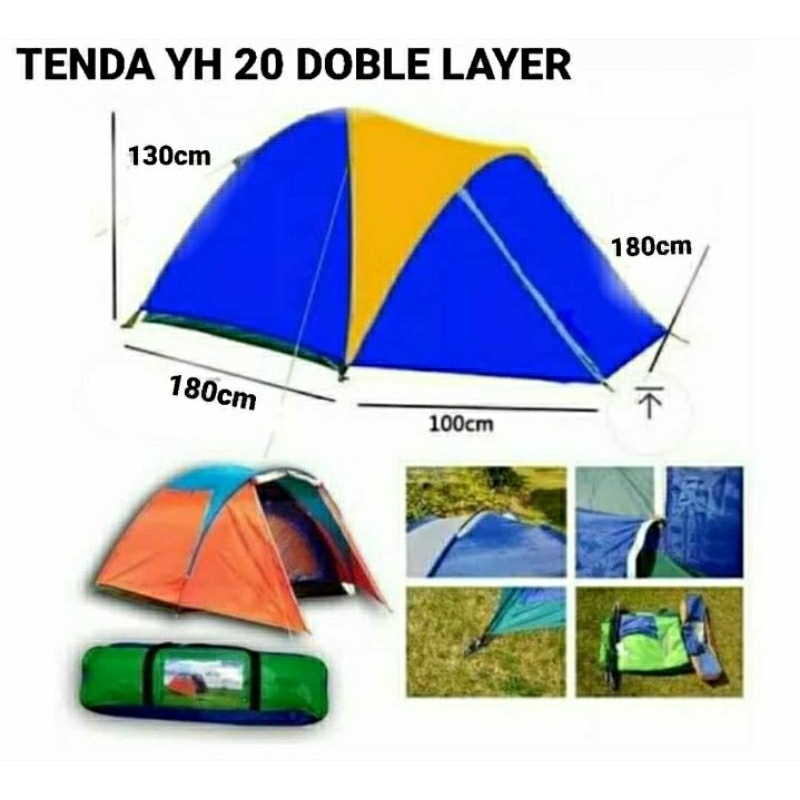 Tenda dobel layar kapasitas 4 orang tenda dome tenda gunung 2 layer double layer OET