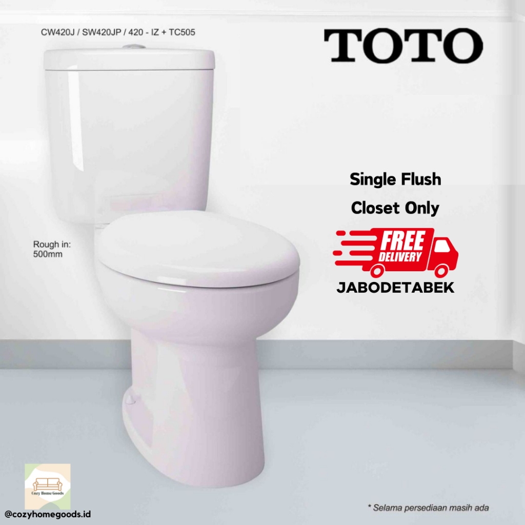 CLOSET DUDUK TOTO CW 420J / TOTO CW420J/SW420JP/420 - IZ + TC505 / JABODETABEK ONLY / TOTO