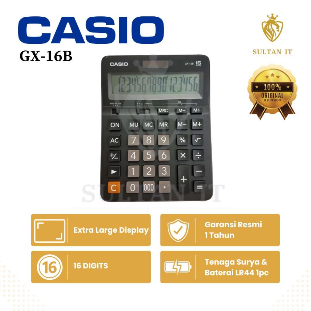 

Kalkulator Casio GX-16B Original 100% / Calculator Office Bisnis Kantor Casio GX 16B