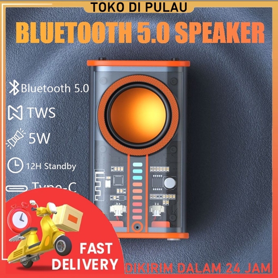 K07 5.0 Speaker Bluetooth Soundbar RGB LED Light 360° Stereo Surround Wireless Bluetooth Speaker Tra