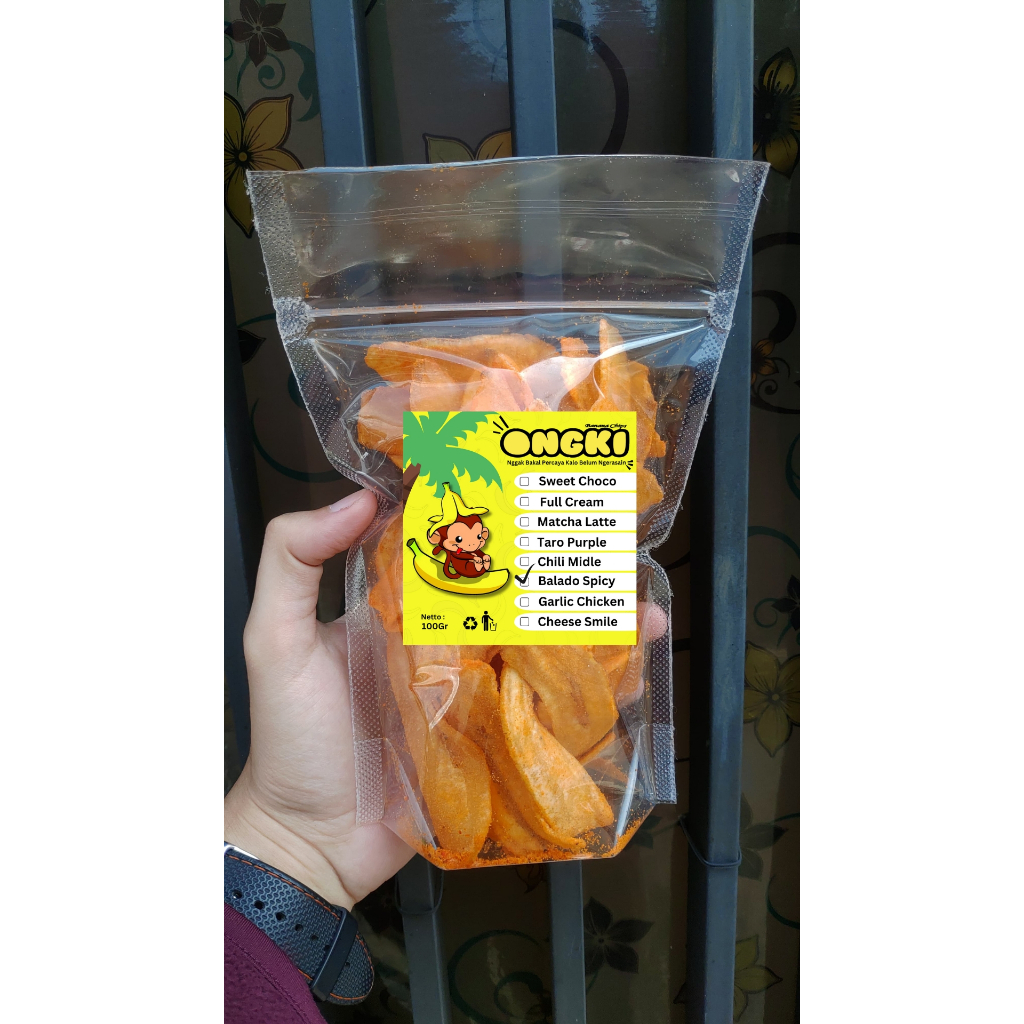 

KERIPIK PISANG ASIN RASA BALADO 100GR