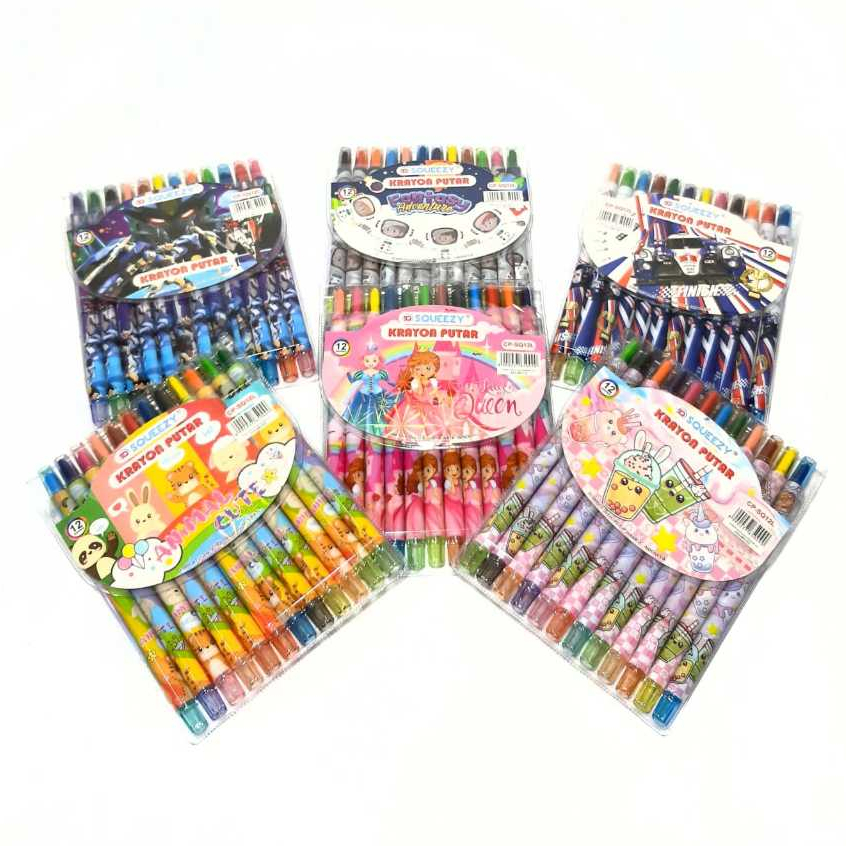 

Harga (1sets /12pcs ) Crayon Krayon Putar 12 Warna Panjang 17cm