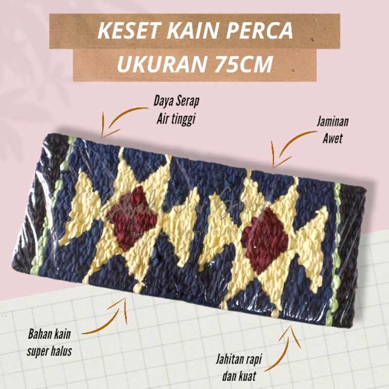 Keset Kaki Kamar Mandi Tebal dan Serap Air Keset Kain Perca Panjang untuk Rumah Ruang Tamu Keset Mur