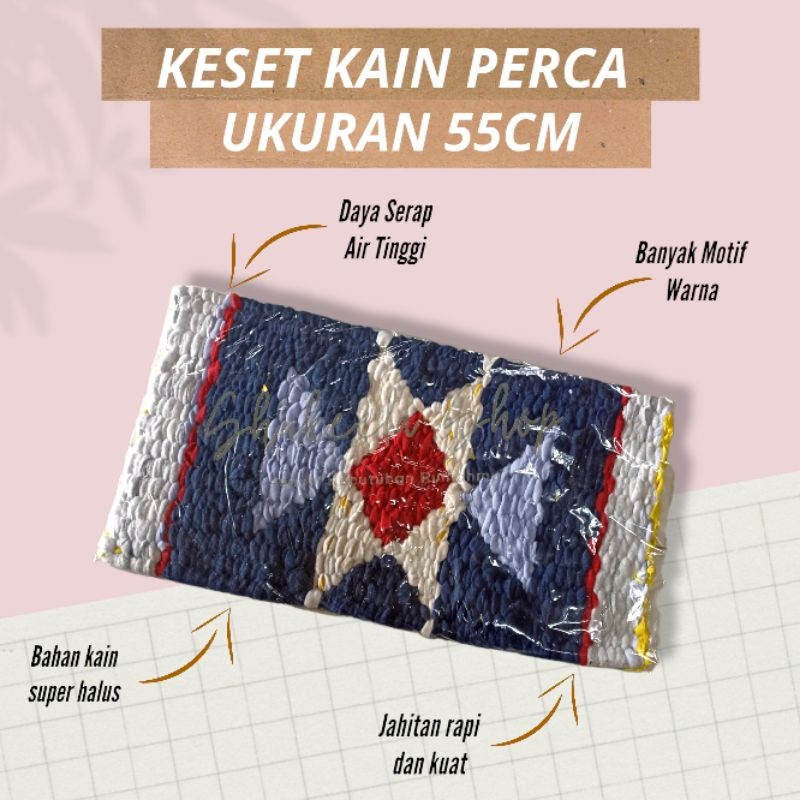 Keset Kaki Kamar Mandi Tebal dan Serap Air Keset Kain Perca Panjang untuk Rumah Ruang Tamu Keset Mur