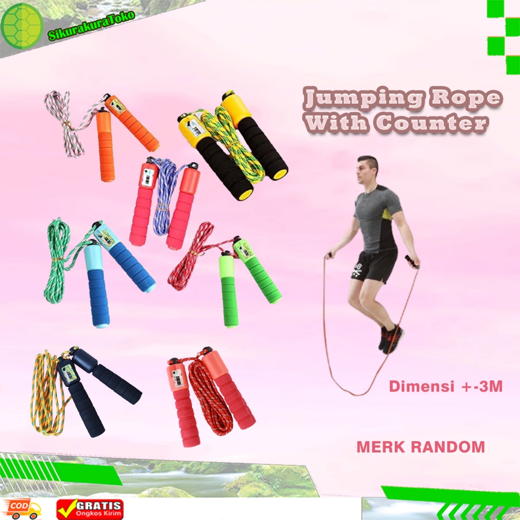 (SKR) Lompat Tali Skipping Jumping Rope Skiping Jump Rope Colorful soft handle with counter
