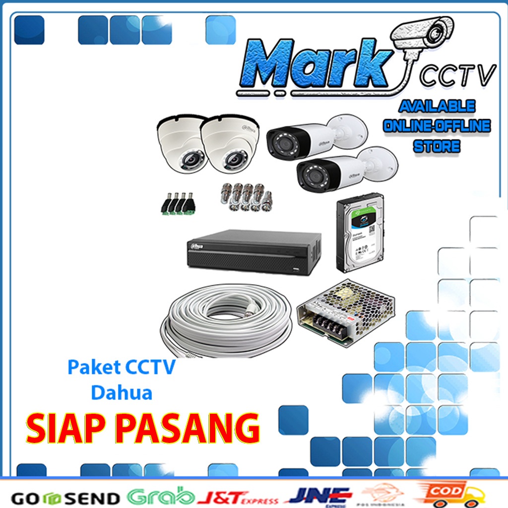 PAKET CCTV DAHUA 2MP 6 CHANNEL 6 CAMERA KAMERA CCTV