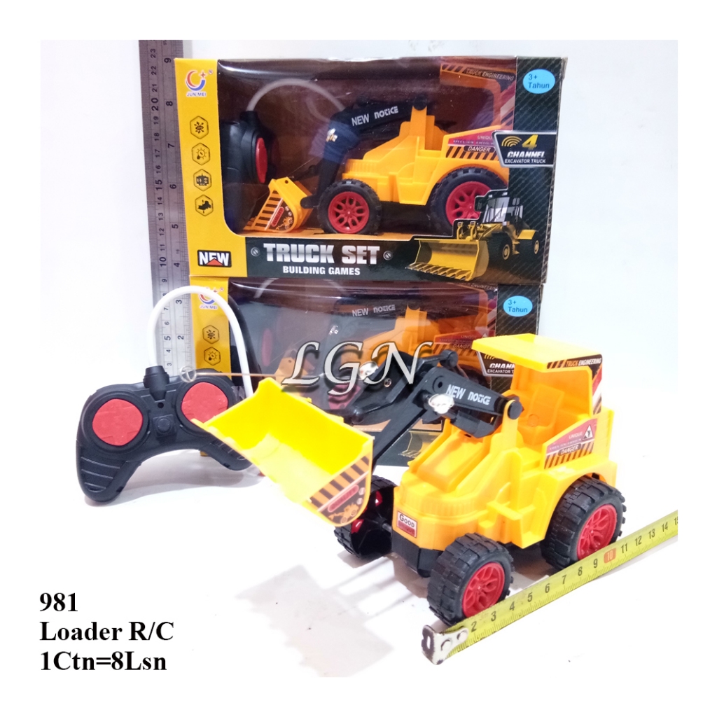 Mainan anak rc truk konstruksi loader - remote kontrol excavator mini