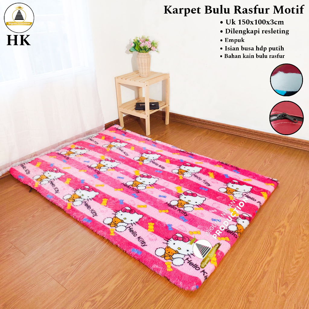 Karpet Bulu Rasfur Motif Karakter Karpet Bulu Halus Lembut