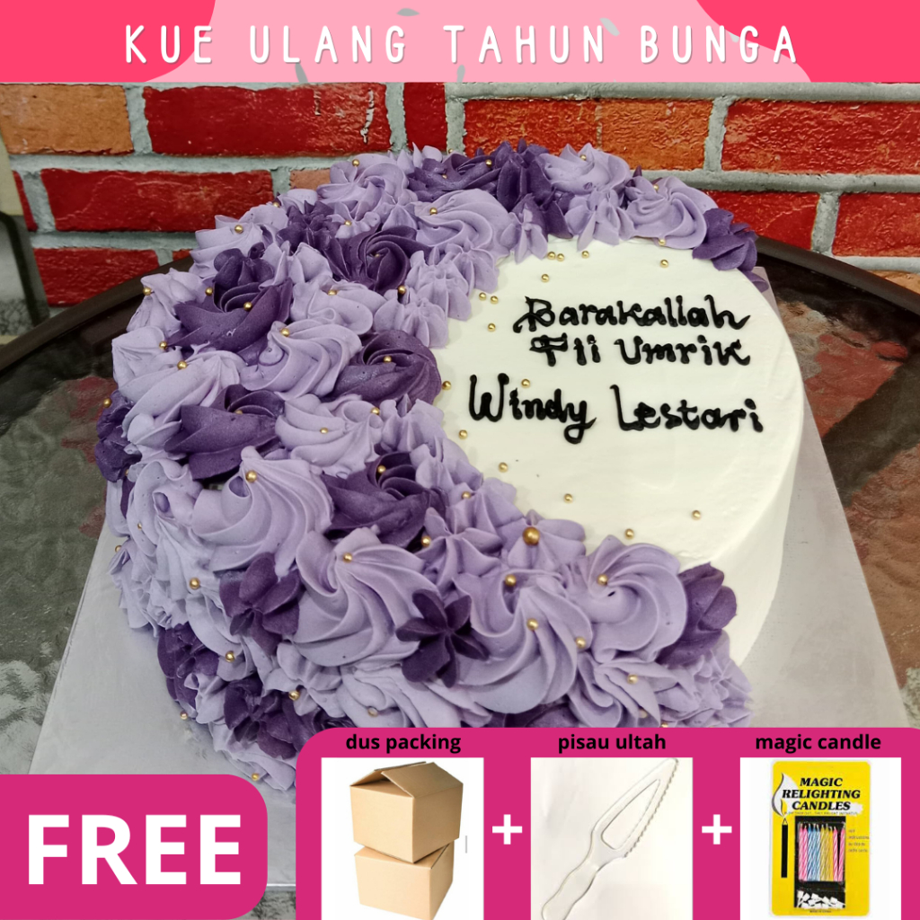 

Kue Ulang Tahun Birthday Cake Blackforest Tema Bunga