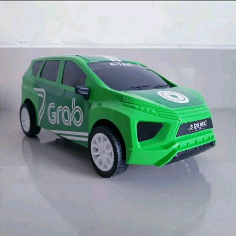 mainan mobil mobilan taxi online ijo - diecast mobil taksi online