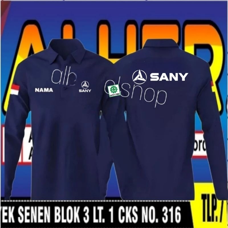 panjang Kaos Sany baju Sany seragam Sany kaos kerah sany baju kerah Sany baju kerja Sany seragam ker