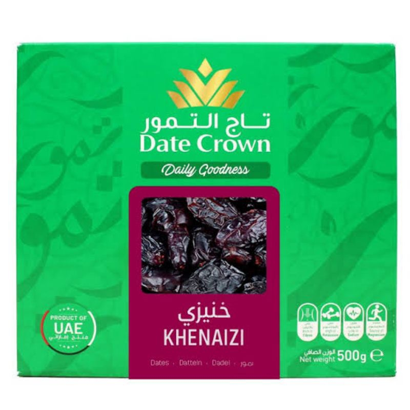 

Kurma Date Crown KHENAIZI Kemasan Box 500 gr
