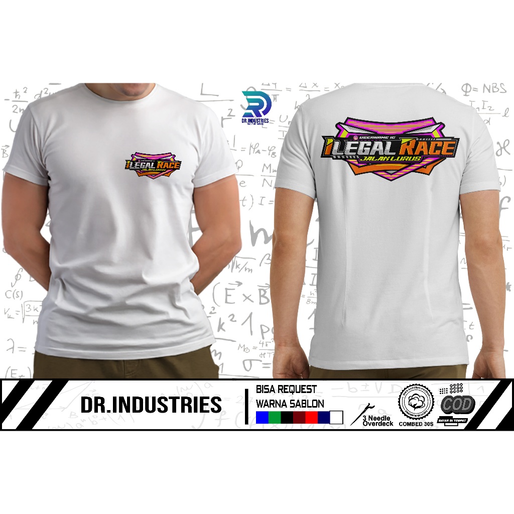 Kaos Baju Ilegal Race Free Nama IG Racing Culture Terbaru 2024