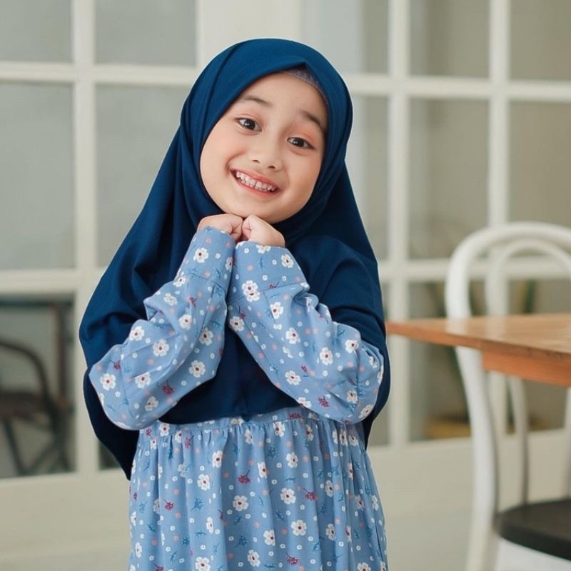 DAILY INSTAN NON PED ANAK JERSEY PREMIUM / HIJAB BERGO ANAK NON PAD / KHIMAR KIDS TANPA PET AF PART 