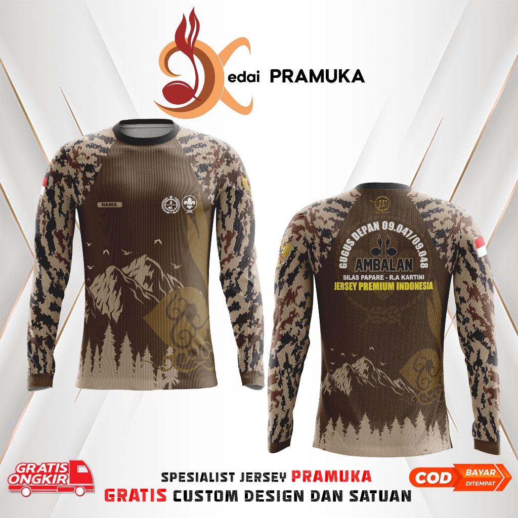 BAJU PRAMUKA OUTDOOR FREE CUSTOM DESAIN