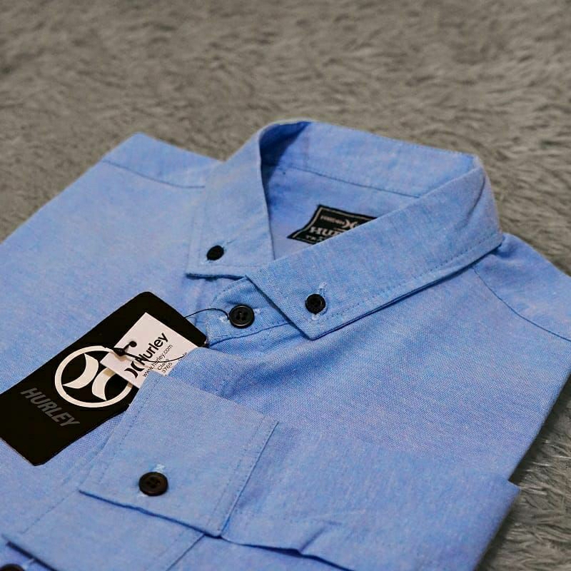 Kemeja Pria Polos Lengan Panjang Quality Premium Biru Langit