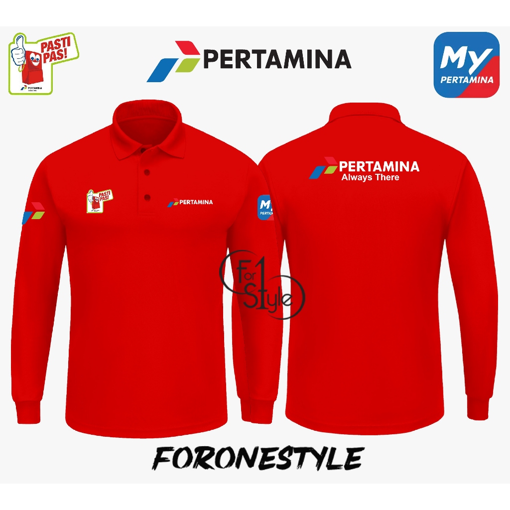 POLOSHIRT LENGAN PANJANG PERTAMINA - KAOS KERAH LENGAN PANJANG PERTAMINA - POLO PERTAMINA