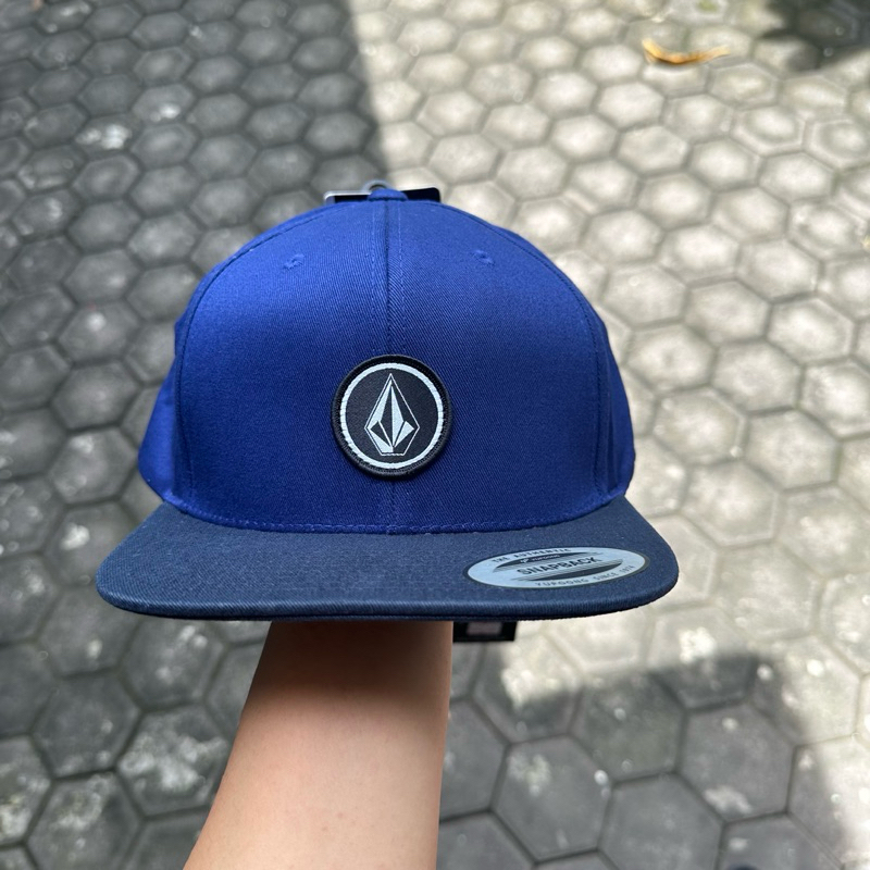 PLANET SURF topi volcom snapback quarter twill navy NEW ORIGINAL 100%