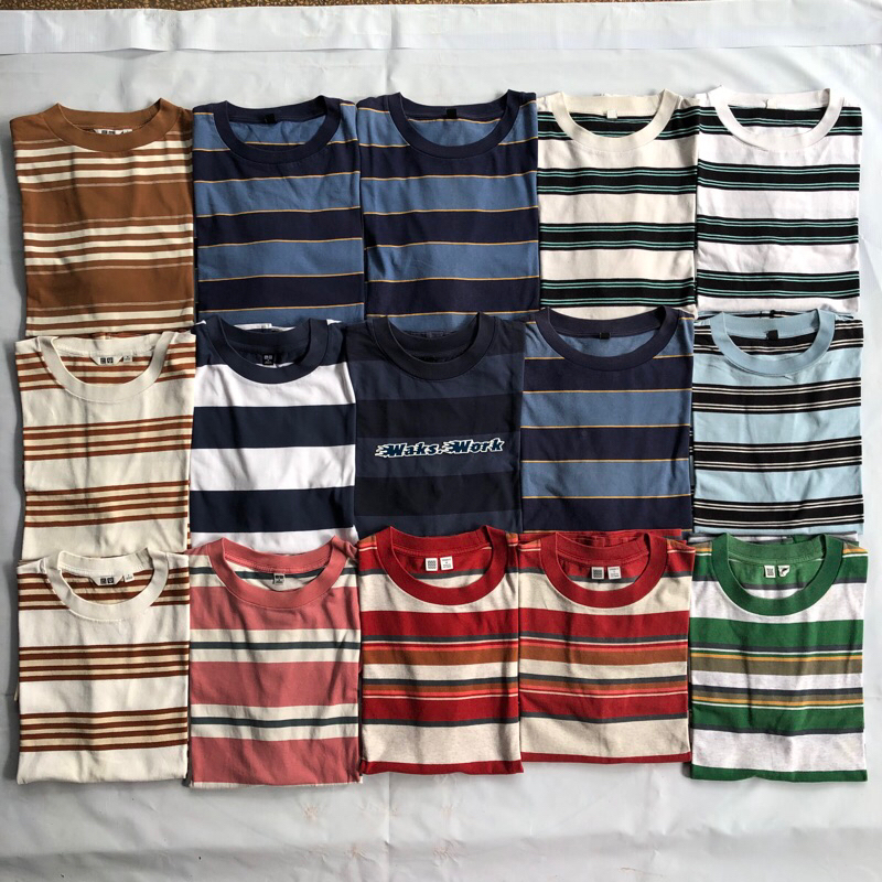 T-SHIRT UNIQLO Stripe/Salur