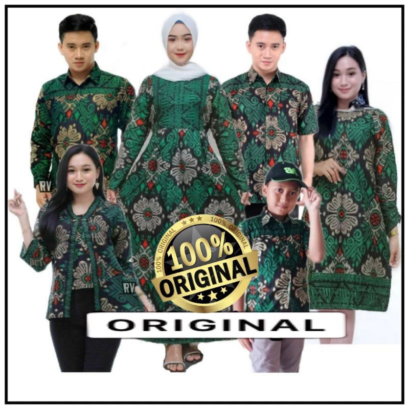 BATIK KELUARGA  KATUN PRIA DAN WANITA AYAH IBU ANAK CEWEK ANAK COWOK KATUN BATIK COPLE FAMILY SARIMB