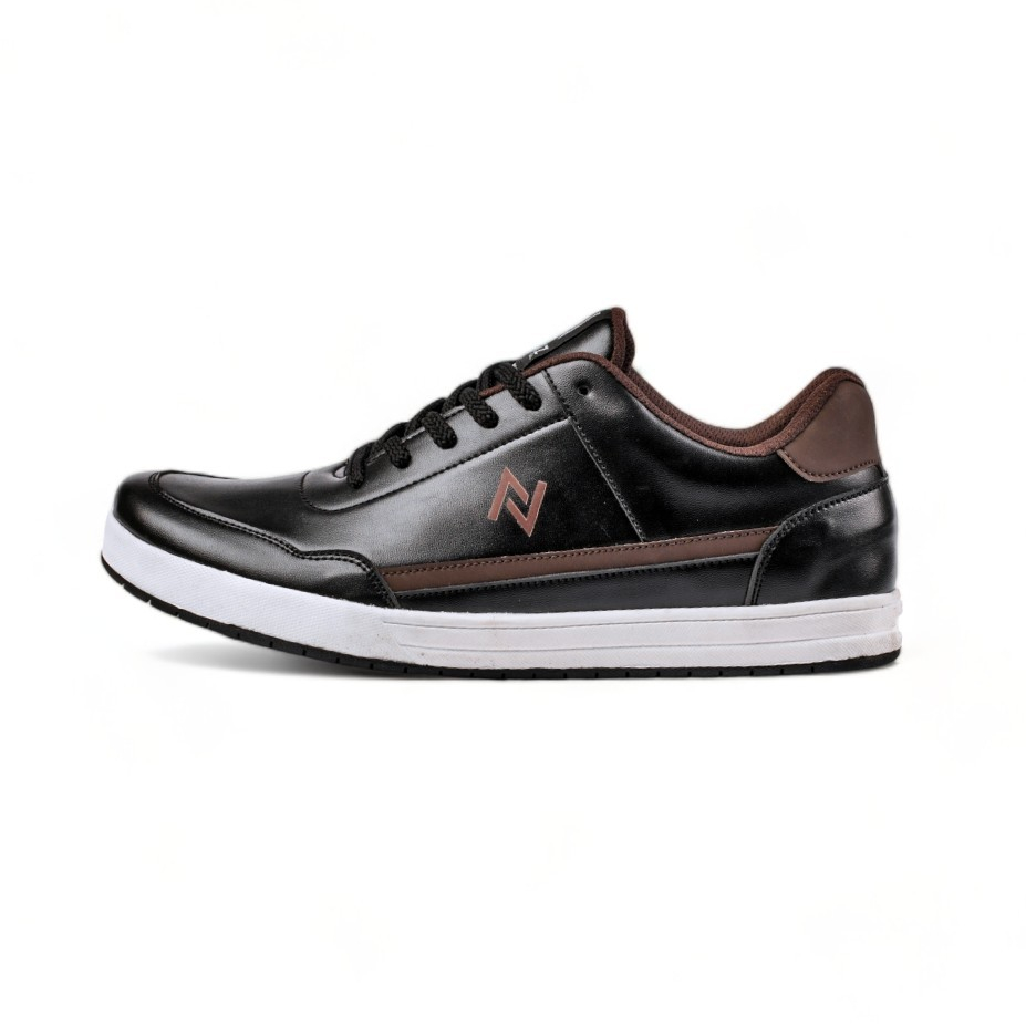 NAZREAL - Sepatu Sneakers Casual Pria Leonardo Black Brown