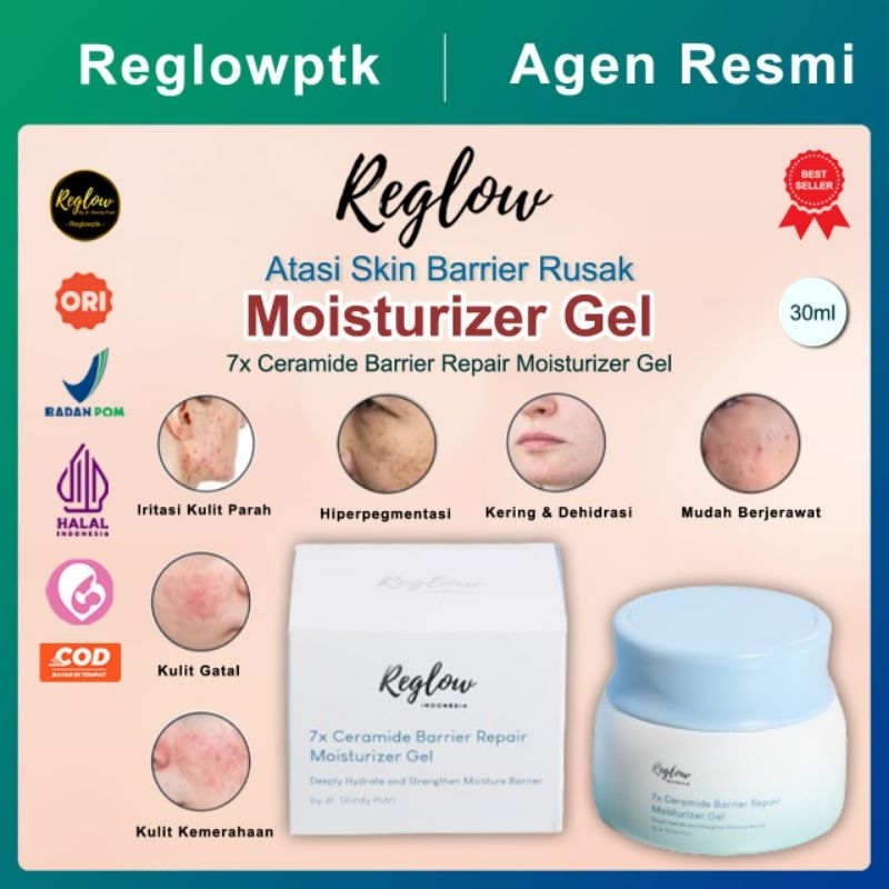 Reglow Moisturizer Gel Skin Barrier Cream Pelembab Reglow Skincare dr Shindy Putri Reglow Kalbar Reg