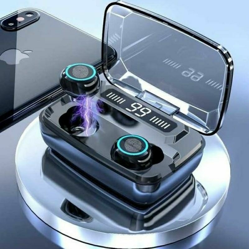 Ze Tws Earphone Bluetooth 5.0 Led Touch Powerbank Dock 2000Mah M11