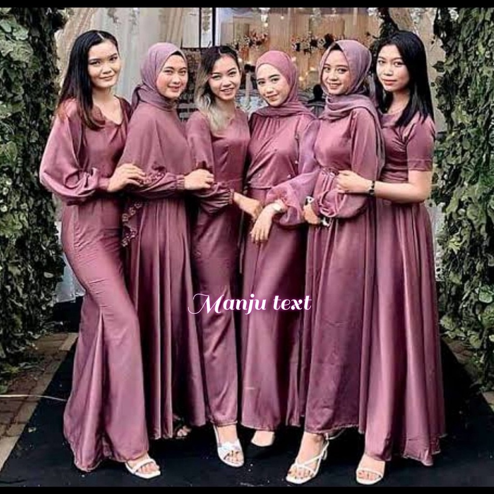 1212 sale Paket Seragaman Bridesmaid khusus satin  Baju Nikah  Baju Wisuda Seragaman Keluarga grosir