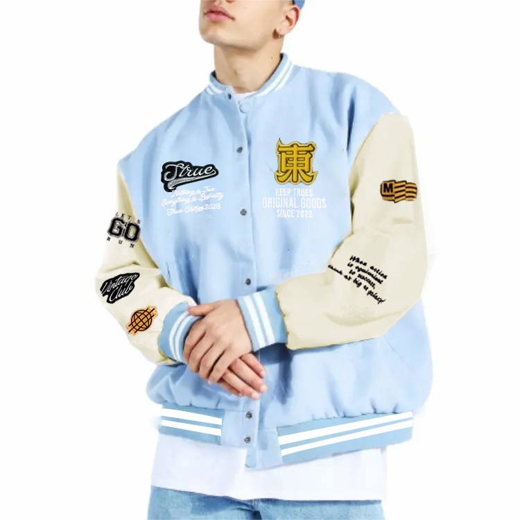 Jaket Baseball Varsity Vintage Denim Pria Wanita / Jaket Varsity Distro Quality