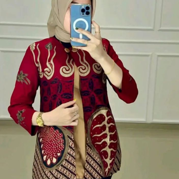 Berkualitas Tanpa Mahal ATASAN BATIK WANITA MODERN BAJU BATIK KANTOR WANITA BATIK NEW BLUS SERAGAMAN