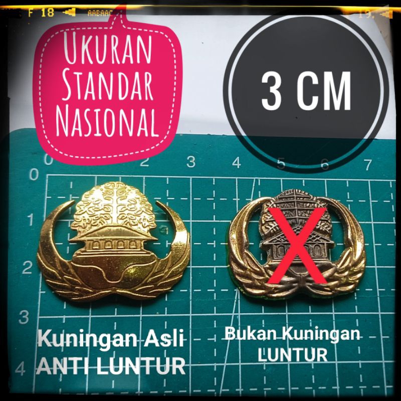PIN LENCANA KORPRI KUNINGAN ASLI ( NO TIPU-TIPU ) Real Handmade - Kuningan Original - Anti Luntur - 