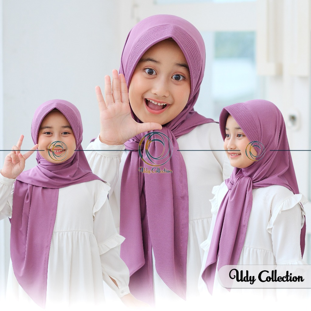 Hijab Segitiga Instan Pet Antem Jersey Jilbab Anak Perempuan Remaja 7 - 13 Tahun