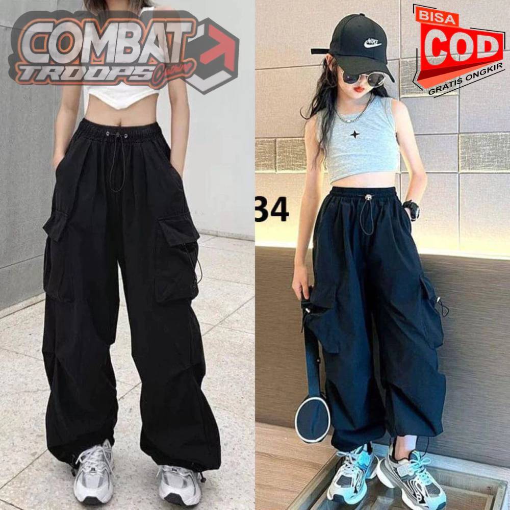 Celana Joger Cargo Anak Unisex Laki Laki Perempuan Tanggung