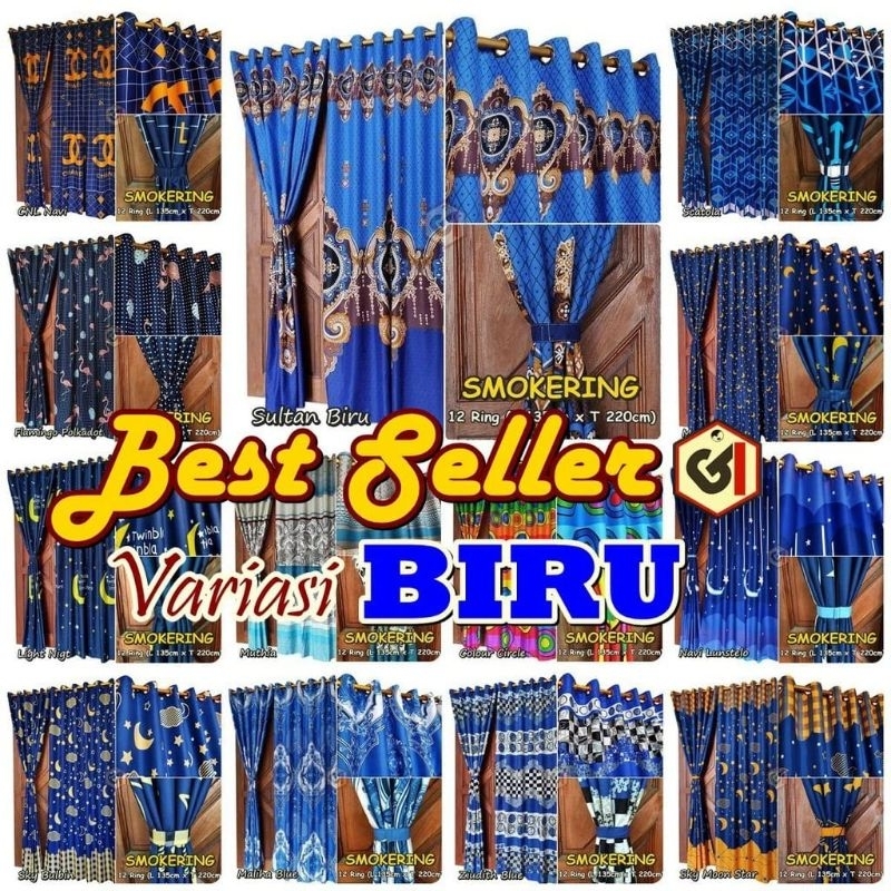 hordeng pintu kamar tamu dan kamar tidur ( Motif Random )