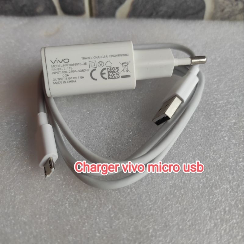 charger vivo 1Amper original copotan hp vivo Y71 Y81 Y91 91C Y93 Y69 Y65 (bekas)