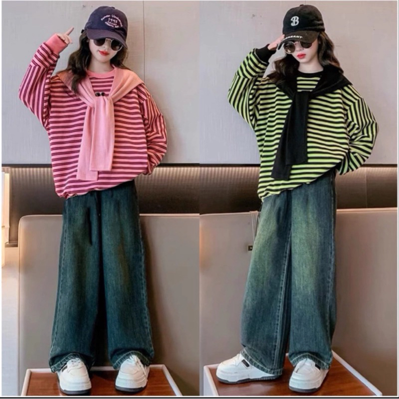 SETELAN JEANS SETELAN KULOT JEANS SET JEANS ANAK IMPORT