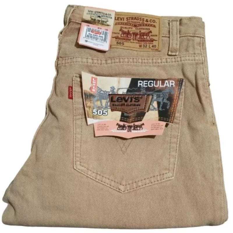 Celana Jeans Reguler Cowok Standart Pria Murah Warna cream abu Hitam Size 28-38