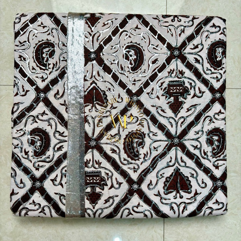JARIK MANTEN JARIK PENGANTIN SET SEPASANG MOTIF SIDOMUKTI PUTIH UKURAN 215X115CM