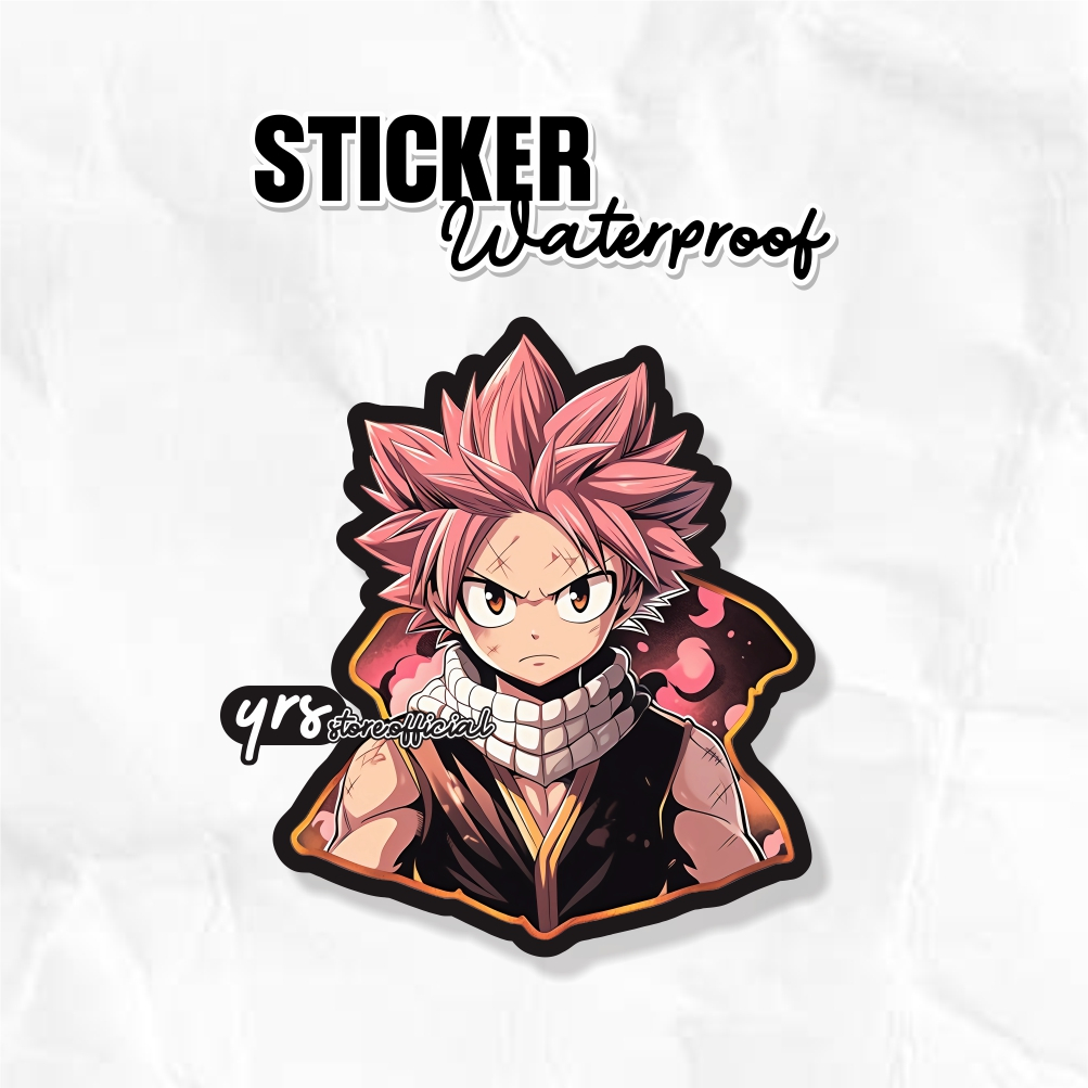 

Sticker Anime Fairy Tail Natsu / Sticker Waterproof ukuran +- 7 x 6 cm